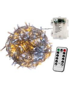 VOLTRONIC 67399 Vánoční řetěz 10 m,100 LED,teple/stud.bílý+ovladač