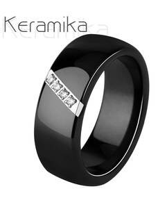 Černý matný ocelový prsten, šíře 6 mm - GLAMI.cz