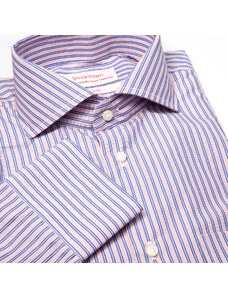 SmartMen business pánská košile modrý a růžový proužek Regular fit