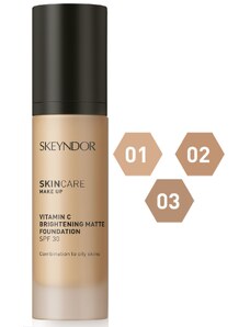 Skeyndor Skincare Makeup Vitamin C Brightening Matte SPF30 – rozjasňující a matující make-up pro smíšenou a mastnou pleť 30 ml 01