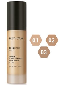Skeyndor Skincare Makeup Vitamin C Hydra Comfort SPF20 – hydratační make-up pro normální a suchou pleť 30 ml 01