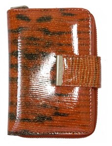 Červená fóliovaná kožená peněženka Jennifer Jones s leopardím vzorem FLW