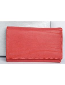 Dost jasně oranžovorůžová italská kožená peněženka FLW