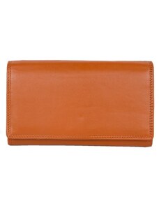 Klasická oranžová kožená peněženka z měkké příjemné kůže FLW