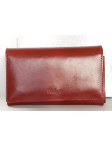 Červená kožená peněženka Bellugio vyrobená z pevné kůže Zbroja