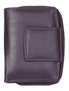 Fialová dámská kožená peněženka bez značek a nápisů FLW