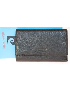 Černohnědá kožená peněženka Pierre Cardin z kvalitní kůže se strukturou FLW