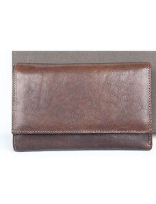 Kožená peněženka Giglio Fiorentino z pevné hnědé kůže FLW