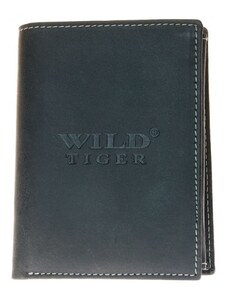 Kožená peněženka Wild Tiger tmavě šedá téměř černá Zbroja