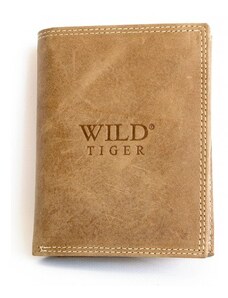 Kožená světle hnědá peněženka Wild Tiger z pevné hovězí kůže Zbroja