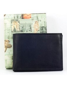 Černá pánská kožená peněženka z měkké příjemné kůže FLW