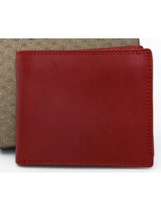 Červená peněženka z pevné kůže bez značek a nápisů FLW