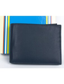 Tmavě modrá kožená peněženka bez značek a nápisů FLW
