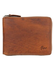 Celá kožená peněženka dokola na kovový zip FLW