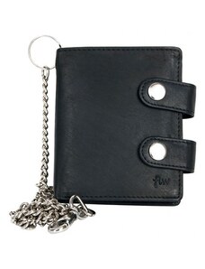 Pánská malá černá kapesní peněženka s řetězem FLW