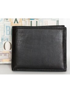 Kvalitní černá kožená peněženka z měkké příjemné kůže tak akorát velká FLW