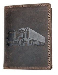 Celá kožená peněženka Wild z pevné kůže s kamionem