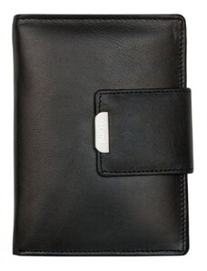 Černá unisex kožená peněženka HMT FLW