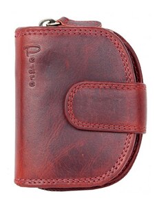 Malá červená celokožená peněženka s ochranou dat (RFID)
