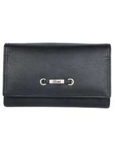 Černá velmi příjemná kvalitní kožená peněženka HMT FLW