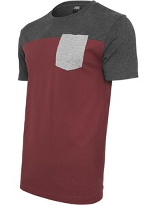 UC Men 3-tónové kapesní tričko vínové/cha/šedé