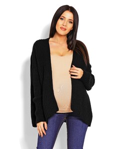 MladaModa Hrubý těhotenský kardigánový svetr model 70010C černý