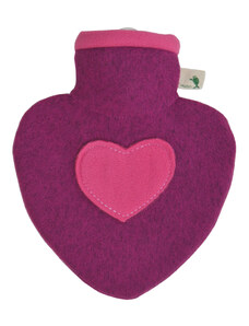 Termofor Hugo Frosch srdce s pleteným obalem - malina