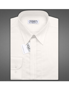 AMJ pánská svatební košile AMJ smetanová JDA016SVAT, dlouhý rukáv, ozdobné prvky