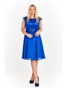 Dámské šaty s krajkou ANNIE modré, Velikost 42, Barva Modrá MONARISS M57995