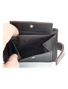 Velmi tmavě hnědá kožená peněženka kompaktní velikosti Gazello FLW