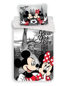 JERRY FABRICS Povlečení Mickey a Minnie v New Yorku 02 Polyester 140/200, 70/90 cm