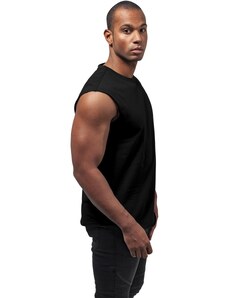 UC Men Černé tričko bez rukávů s otevřeným okrajem