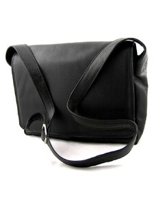Arwel Kožená klopnová taška přes rameno - černá