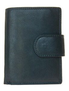 Černá kožená peněženka Kabana bez značek a nápisů s upínkou, do které se vejde až 20 karet FLW