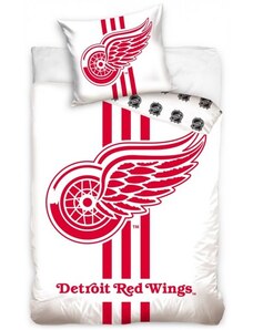 TipTrade (CZ) Hokejové ložní povlečení NHL Detroit Red Wings - bílé - 100% bavlna, perkál - 70 x 90 cm + 140 x 200 cm