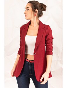 armonika Women's Burgundy Single Button Jacket