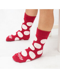 Crazystep Červené ponožky s puntíky DĚTSKÉ