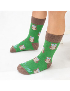 Crazystep DĚTSKÉ ponožky sovička zelená