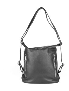 Vera pelle (Itálie) Kabelka a batoh v 1 - kožená černá kabelka na rameno a batoh 7712
