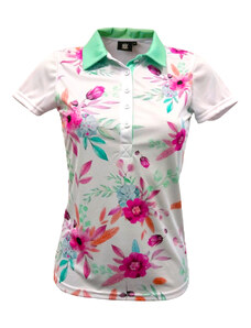 Tony Trevis dámské golfové tričko s květy mentolový límeček