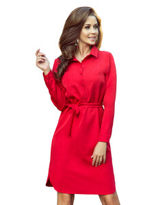Košilové šaty s vázáním Numoco CAMILLE - červené