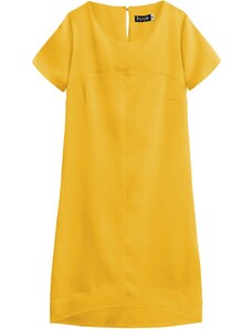 INPRESS Žluté trapézové šaty (435ART)