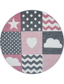 Ayyildiz koberce Dětský kusový koberec Kids 620 pink kruh - 120x120 (průměr) kruh cm