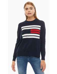 Tommy Hilfiger dámský tmavě modrý svetr Flag