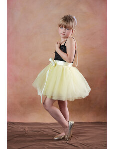 ADELO Tutu sukně tylová dětská nad kolena - žlutá - délka 35 cm a 50 cm