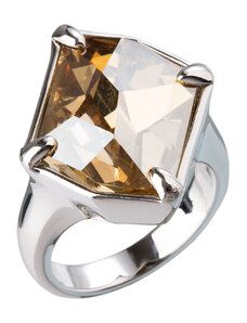 Evolution Group s.r.o. Stříbrný prsten s krystaly zlatý 35805.5