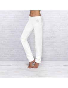 The Spirit of OM wellness kalhoty z bio bavlny dlouhé unisex - bílé