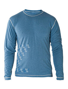 Lamido Pánské tričko dlouhý rukáv Freshguard modrá-logo