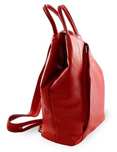 Červený kožený batůžek a kabelka Hazelien