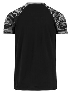UC Men Raglánové kontrastní tričko blk/tmavá kamínka